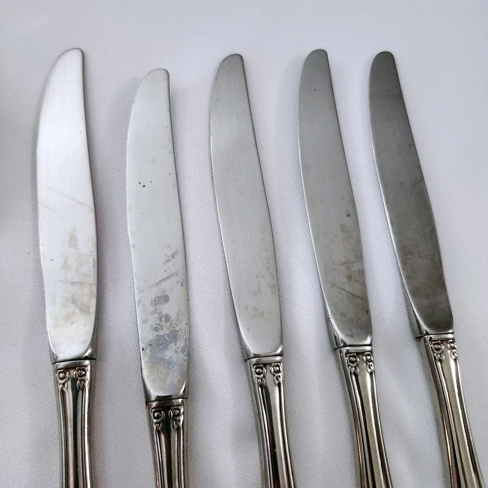 Oneida Community Stainless Steel BRAHMS 5-Dinner Knives‎ 1-Pierced Serving Spoon